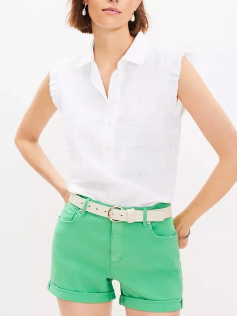 Loft Bright Green Denim Shorts - Sz 28 - NWT!